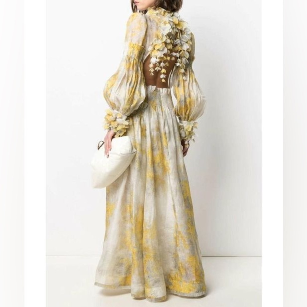 ZIMMERMANN Botanica Printed Linen-Silk Maxi Dress.
